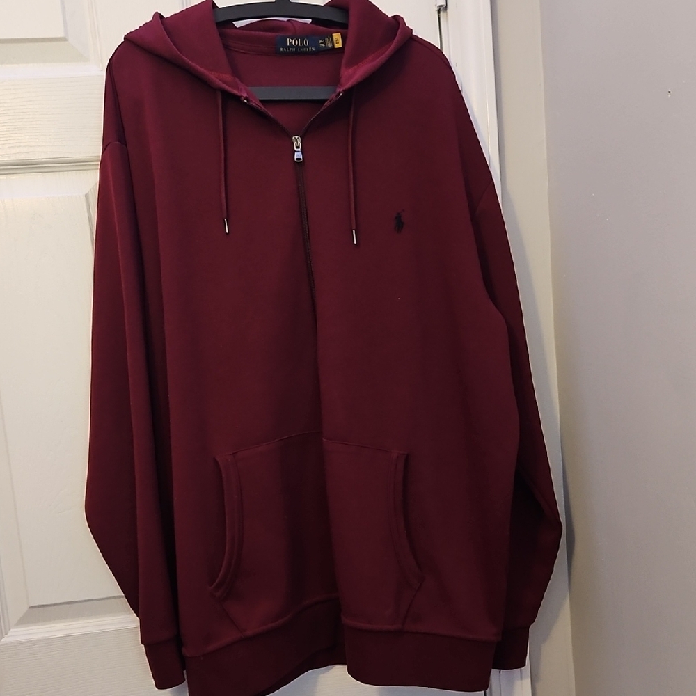 Ralph Lauren Burgundy Full-Zip Hoodie